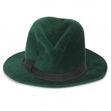Vintage Emerald Green Fedora Wool Felt Hat 1970s Mujer&apos;s Witch Cosplay Irish  eb-01641298